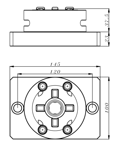 Mandril manual PO-M0007-D100 con especificación base CNC