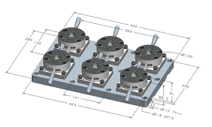 6 en 1 D100 3M CNC Manual Chuck-xy-Especificación
