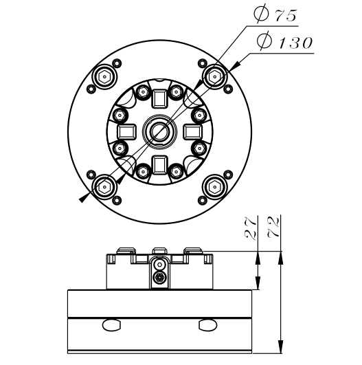 3R-600.22-Mandril de torno manual, especificación MacrodStd