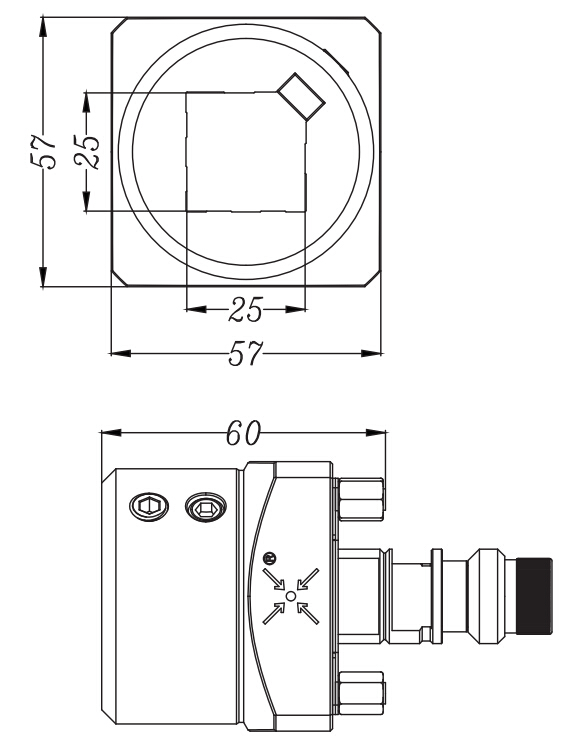 Soporte de electrodo cuadrado PO-M0001-25mm para mecanizado EDM-Especificación