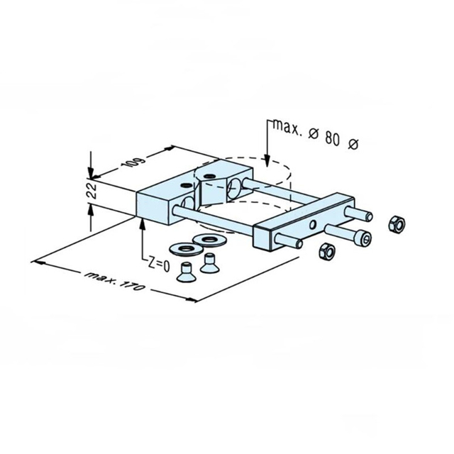 Soporte de prisma POFI 80 PalletSet W ER-019248