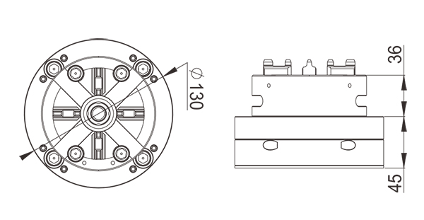 Mandril manual D100 con EDM Base-especificación