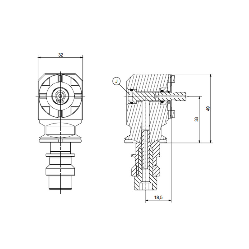 Portabrocas compacto de ángulo de 90° POFI ER-017984 
