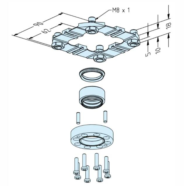 Placa Centradora POFI G100 M8 X 1 ER-030671 