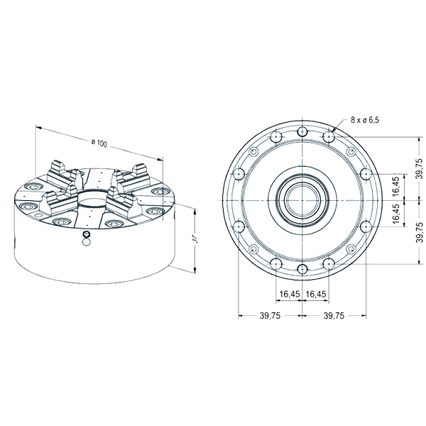 ER-037970 ITS mandril 100 P-尺寸