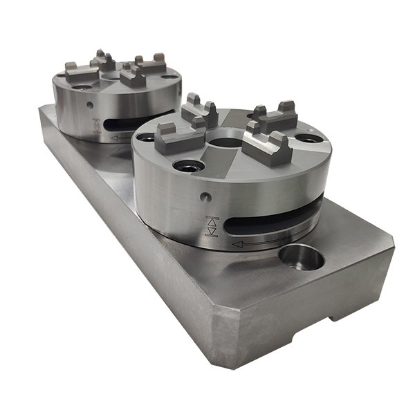  Mandril manual CNC 2 EN 1 D100 con placa base ER-036345