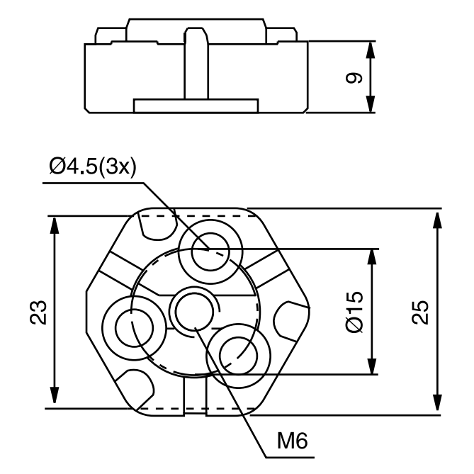 3R-491E-HP-Paleta molida de 25 mm-Especificación
