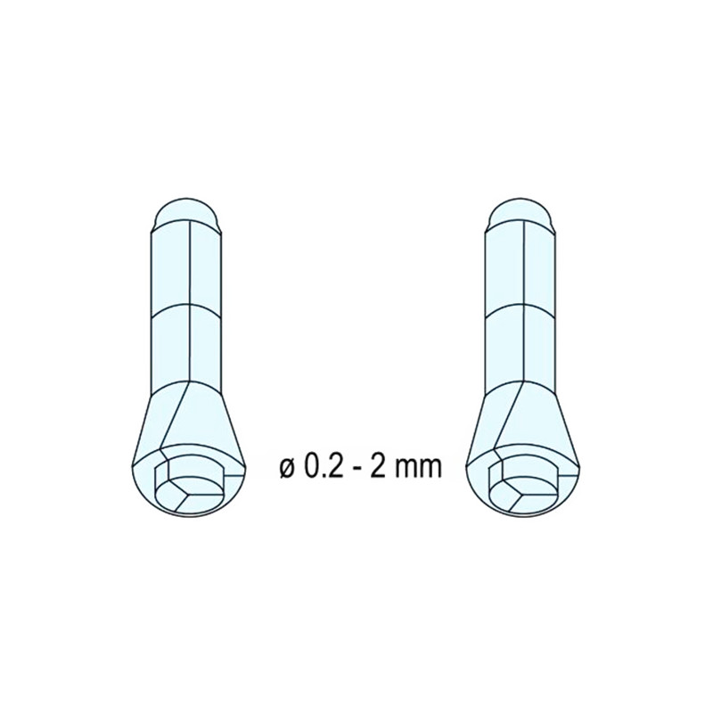 POFI Juego de Mini Collet Chucks Ø 0.2 - Ø 2.0 mm ER -010689 